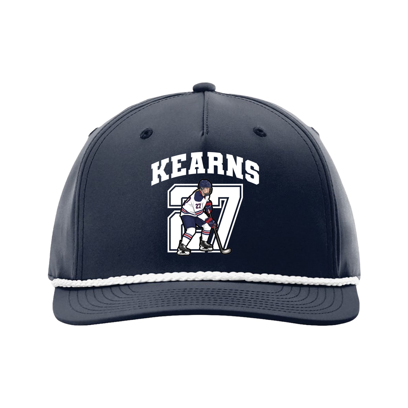 Five-Panel Classic Rope Cap — Number in Navy