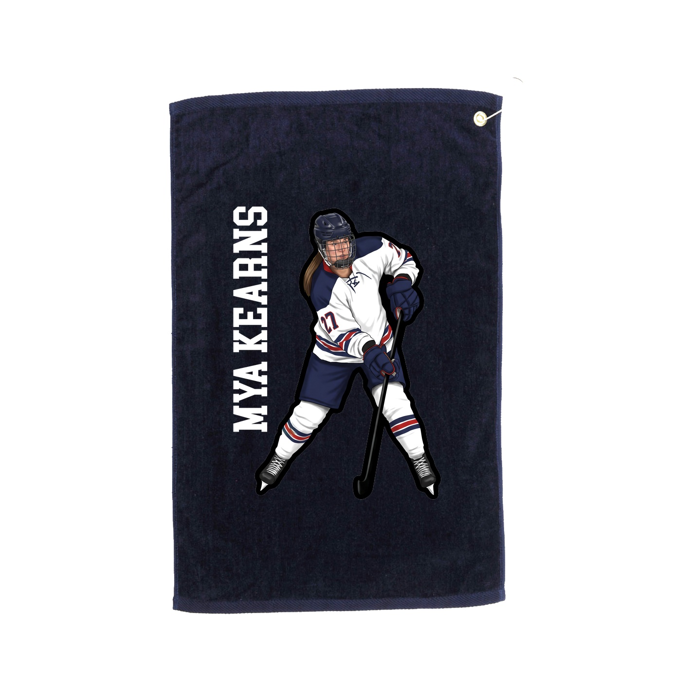 Golf Towel — Name Vertical in Navy