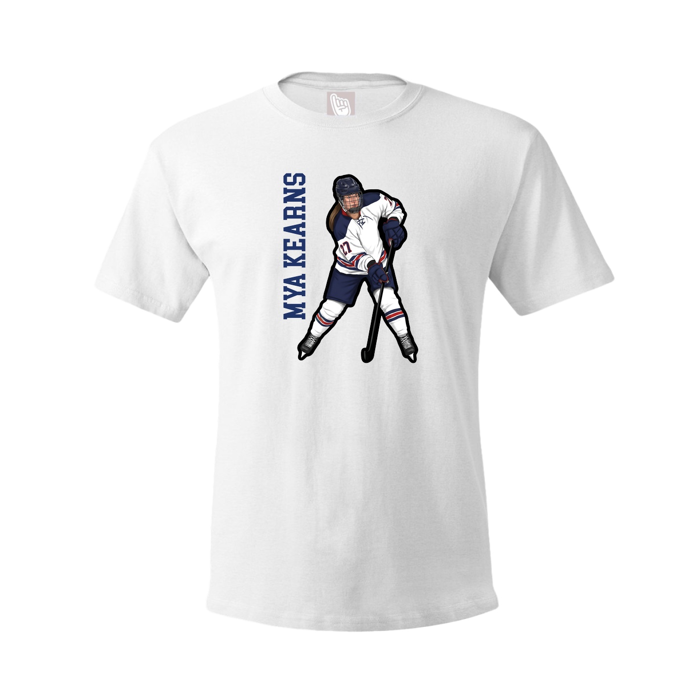 Tee — Name Vertical in White