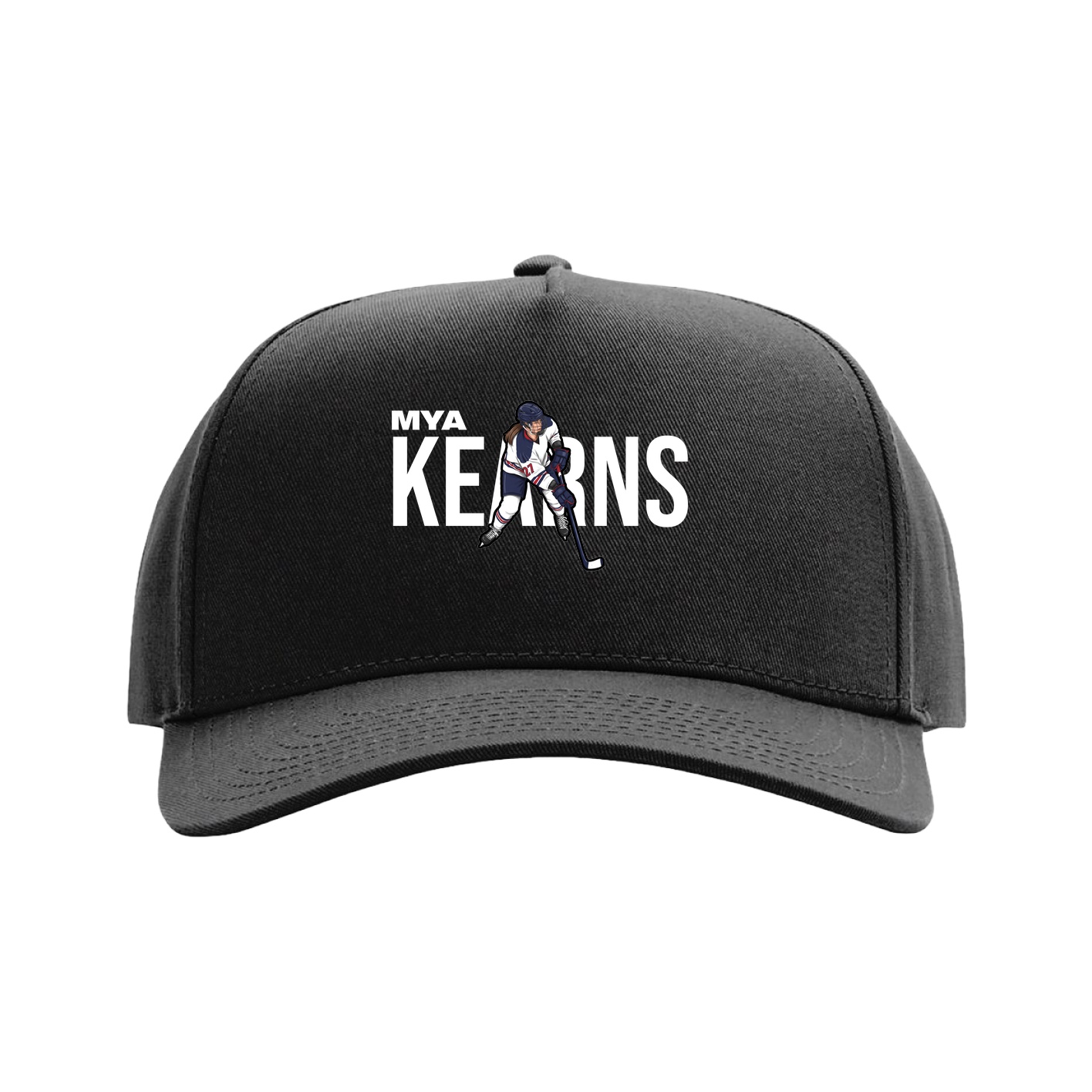 Full Fabric Five-Panel Champ Cap — Player Name in Black