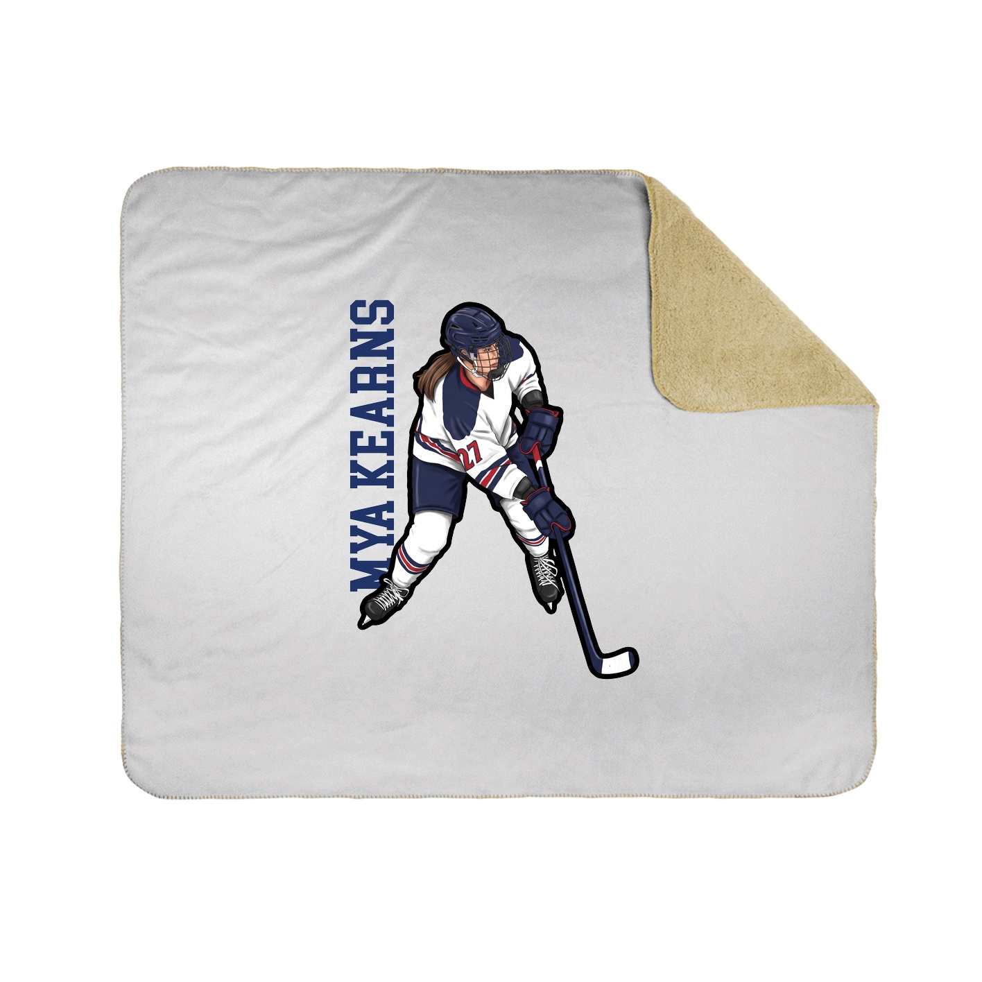 Throw Blanket — Name Vertical in White