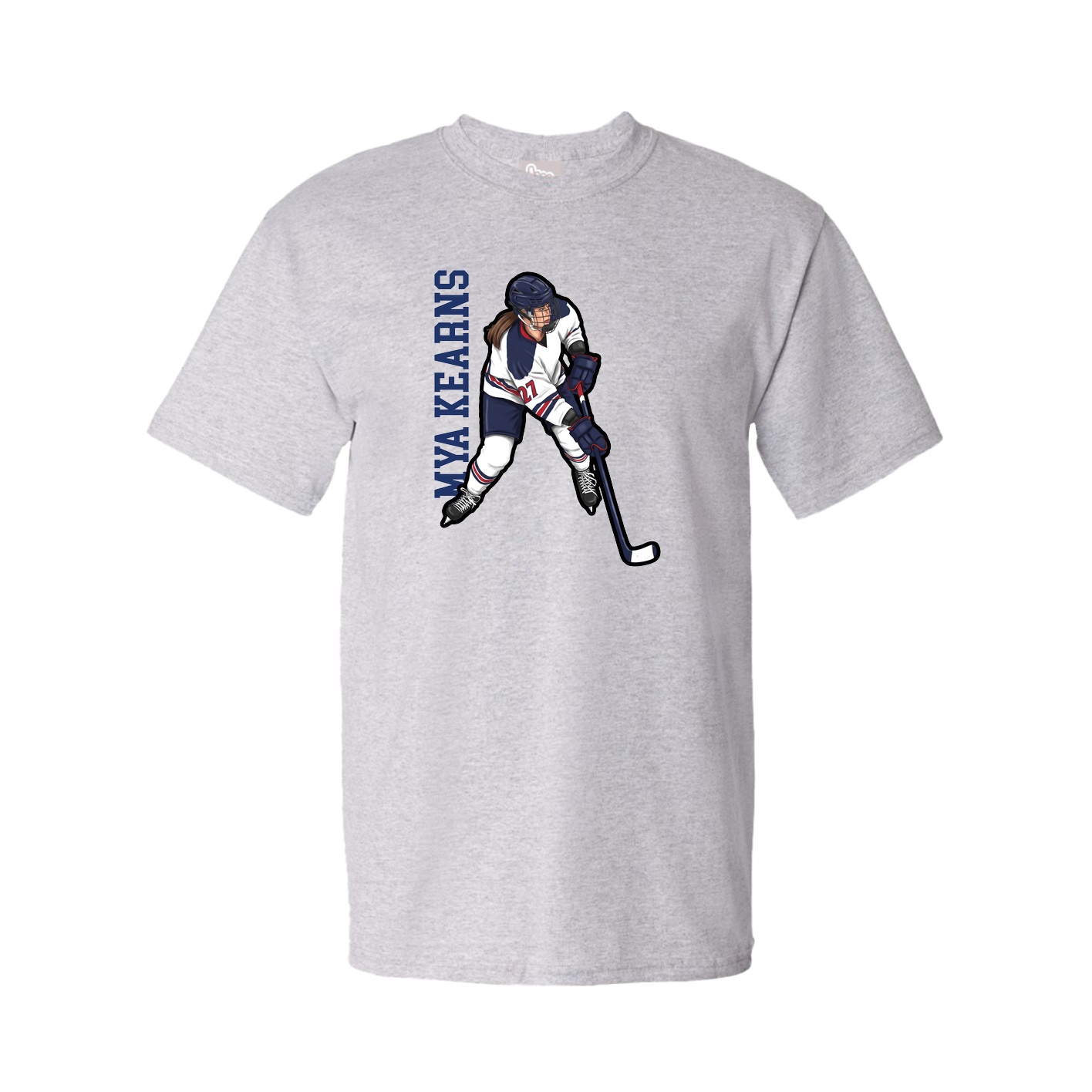Tee — Name Vertical in Grey