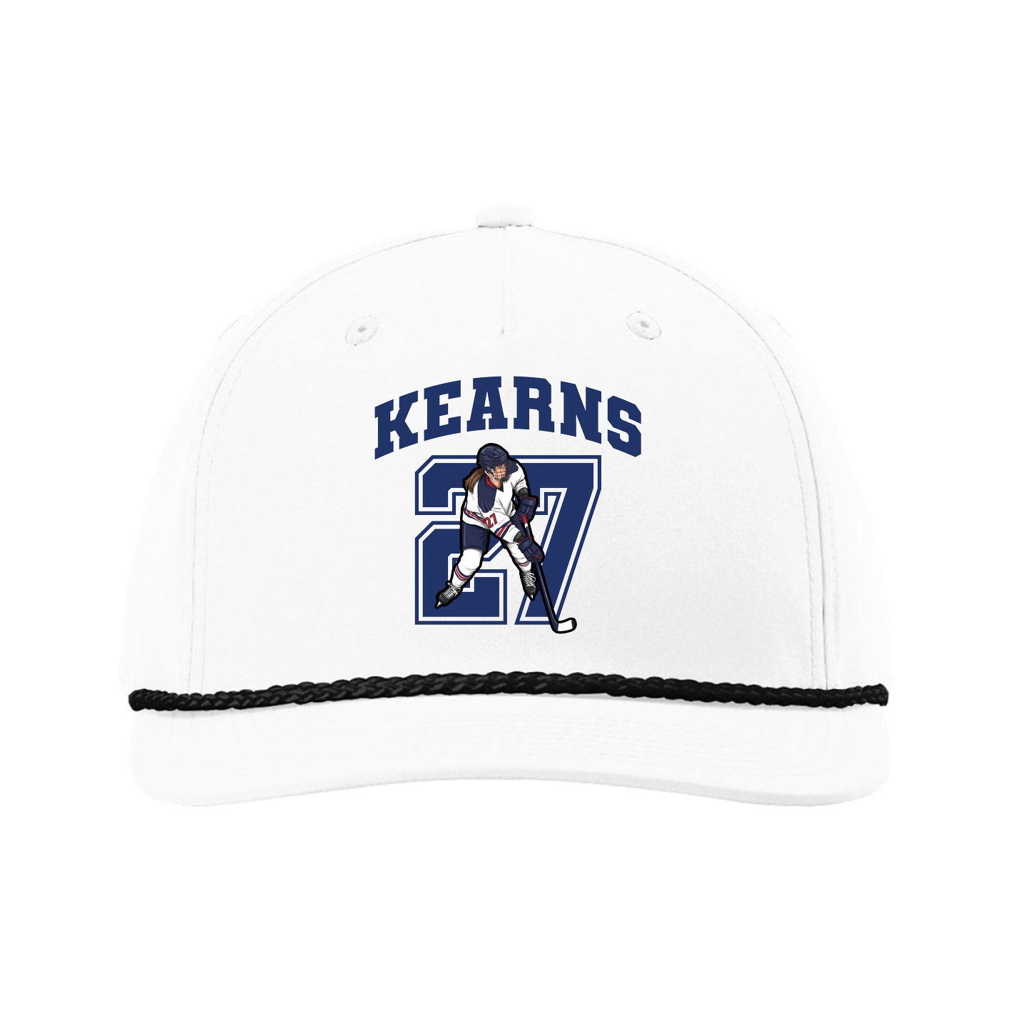 Five-Panel Classic Rope Cap — Number in White