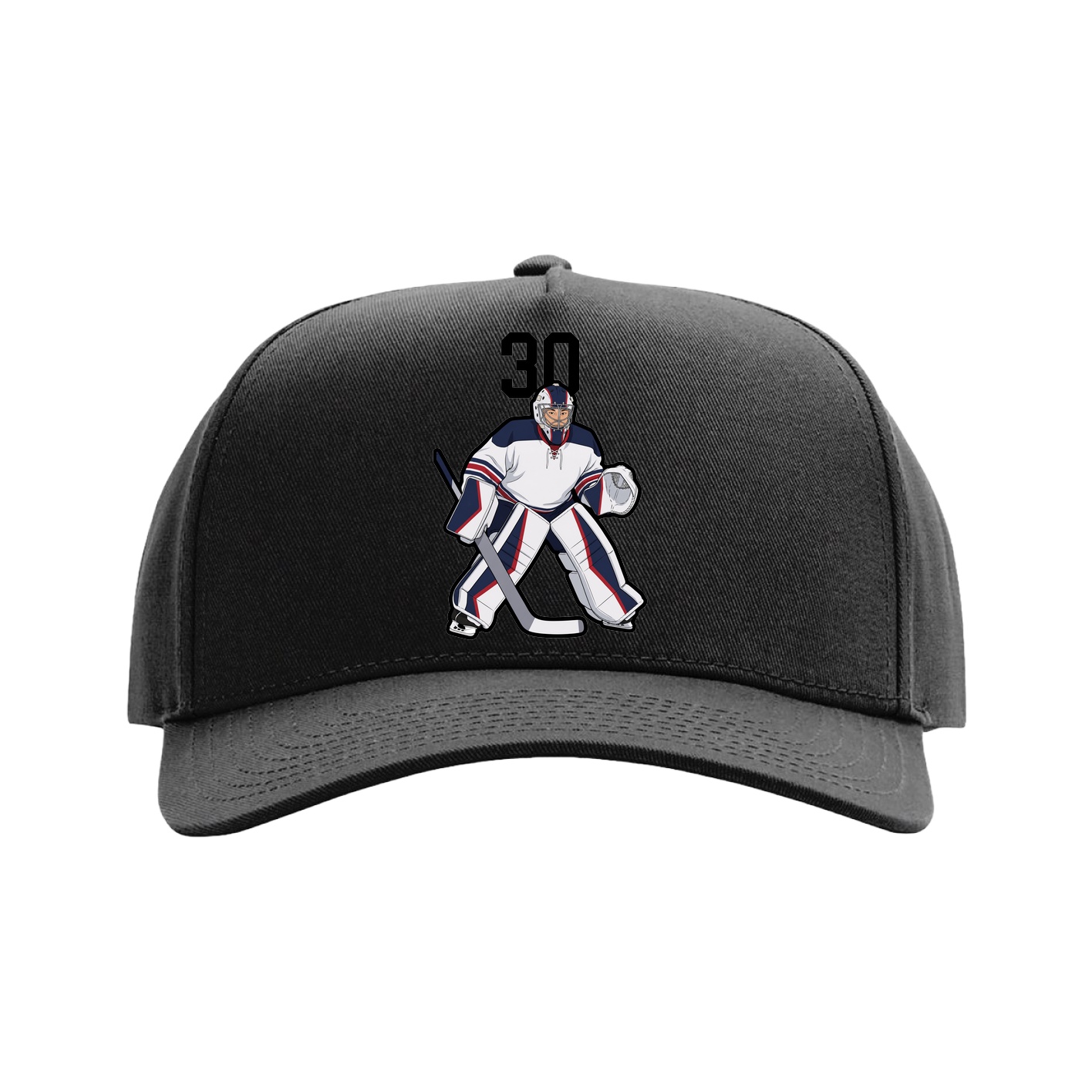 Full Fabric Five-Panel Champ Cap — Number Top in Black