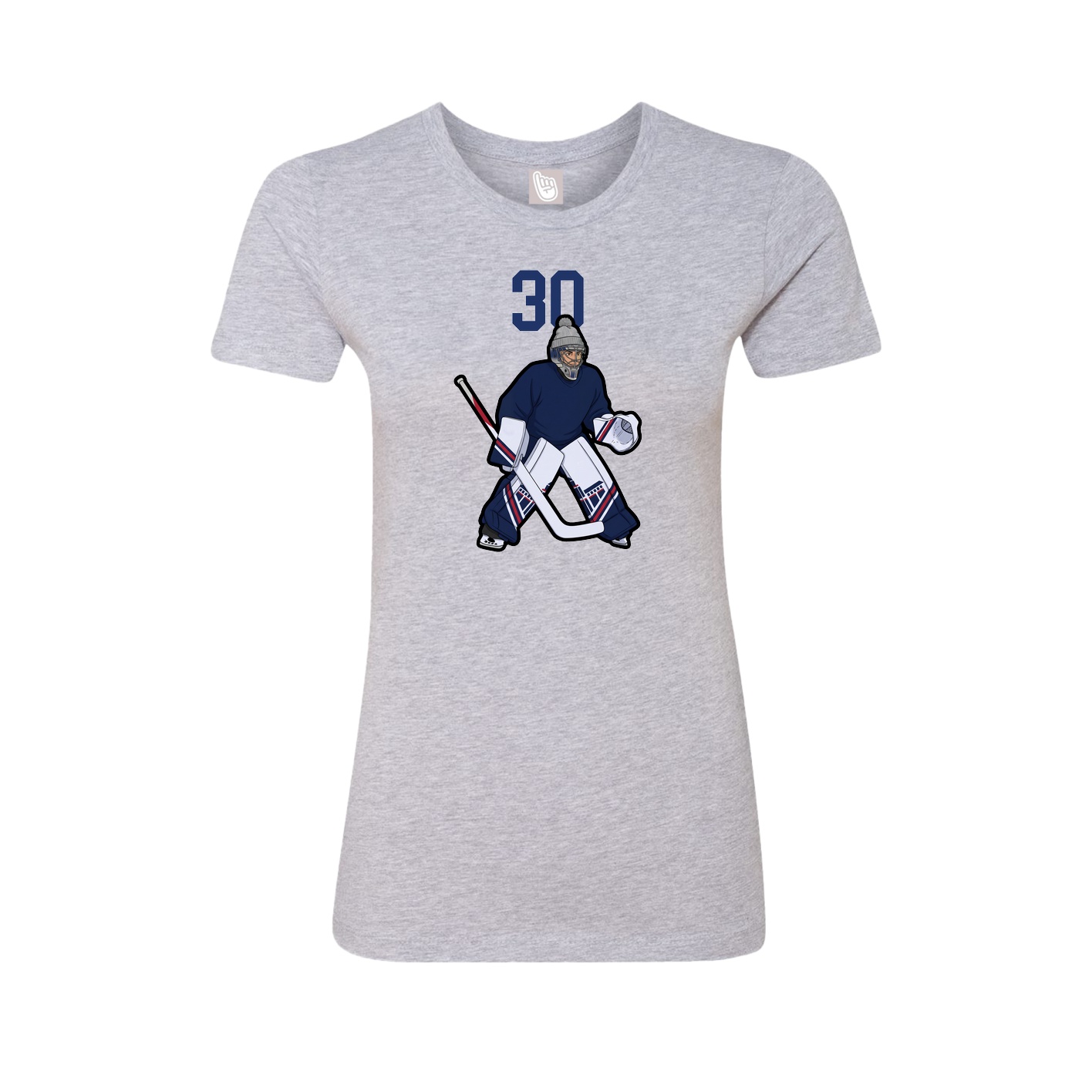 Fitted Women's Tee — Number Top in Grey