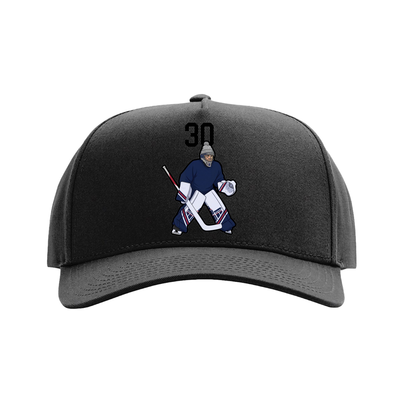 Full Fabric Five-Panel Champ Cap — Number Top in Black