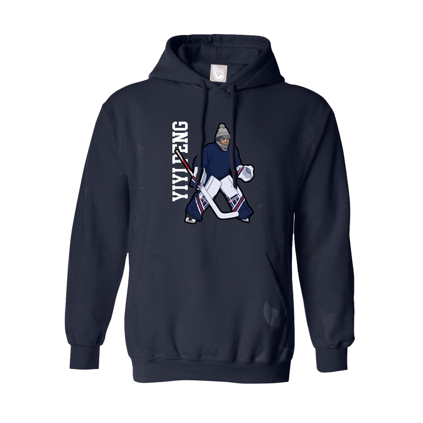 Hoodie — Name Vertical in Navy