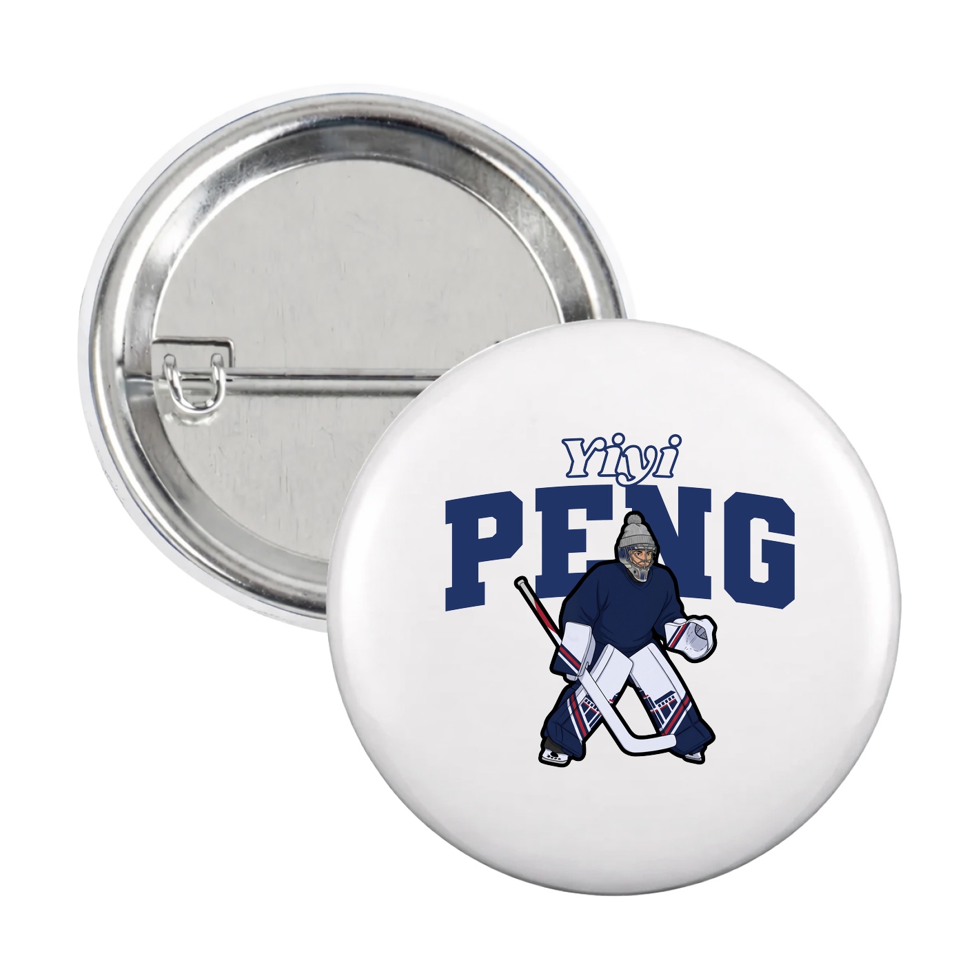 Game Day Button — Name Arch in White