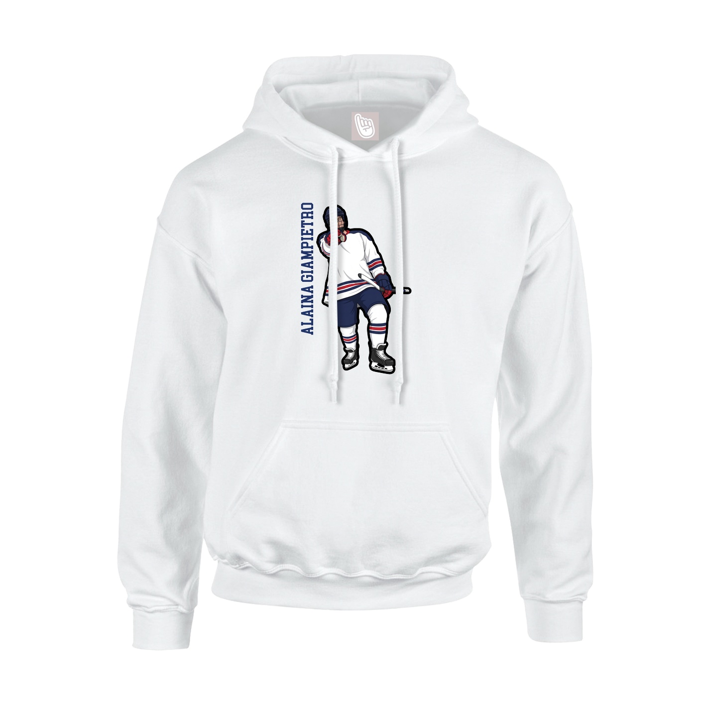Youth Hoodie — Name Vertical in White