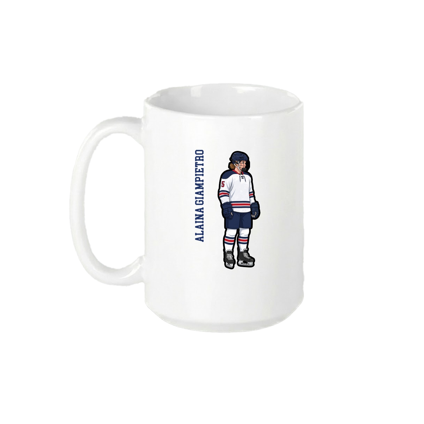 15oz Coffee Mug — Name Vertical in White