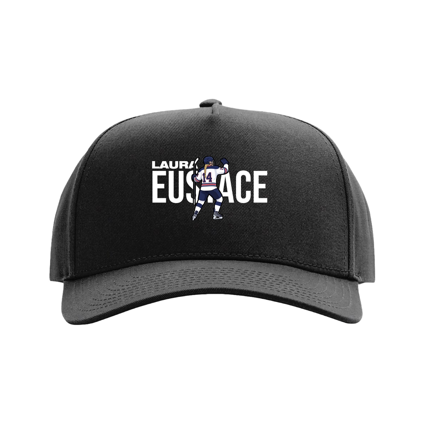 Full Fabric Five-Panel Champ Cap — Player Name in Black
