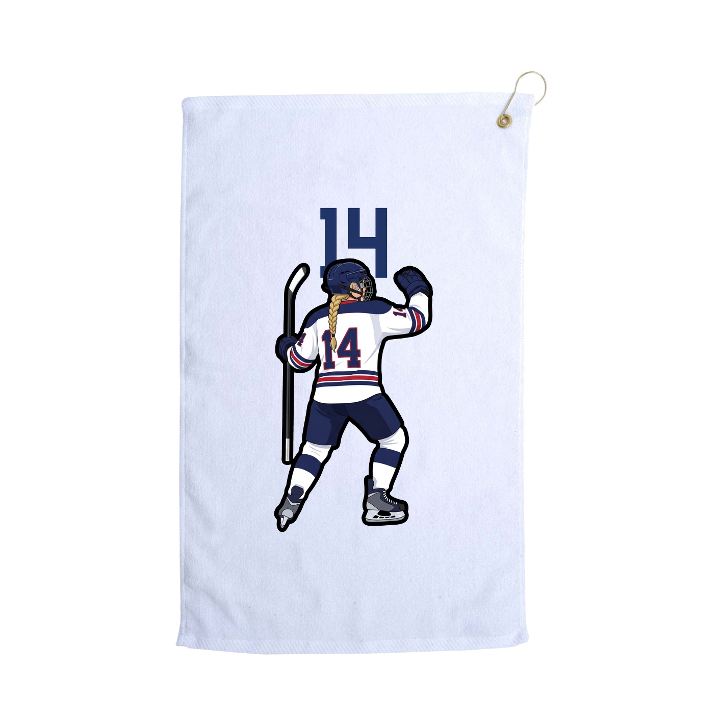 Golf Towel — Number Top in White