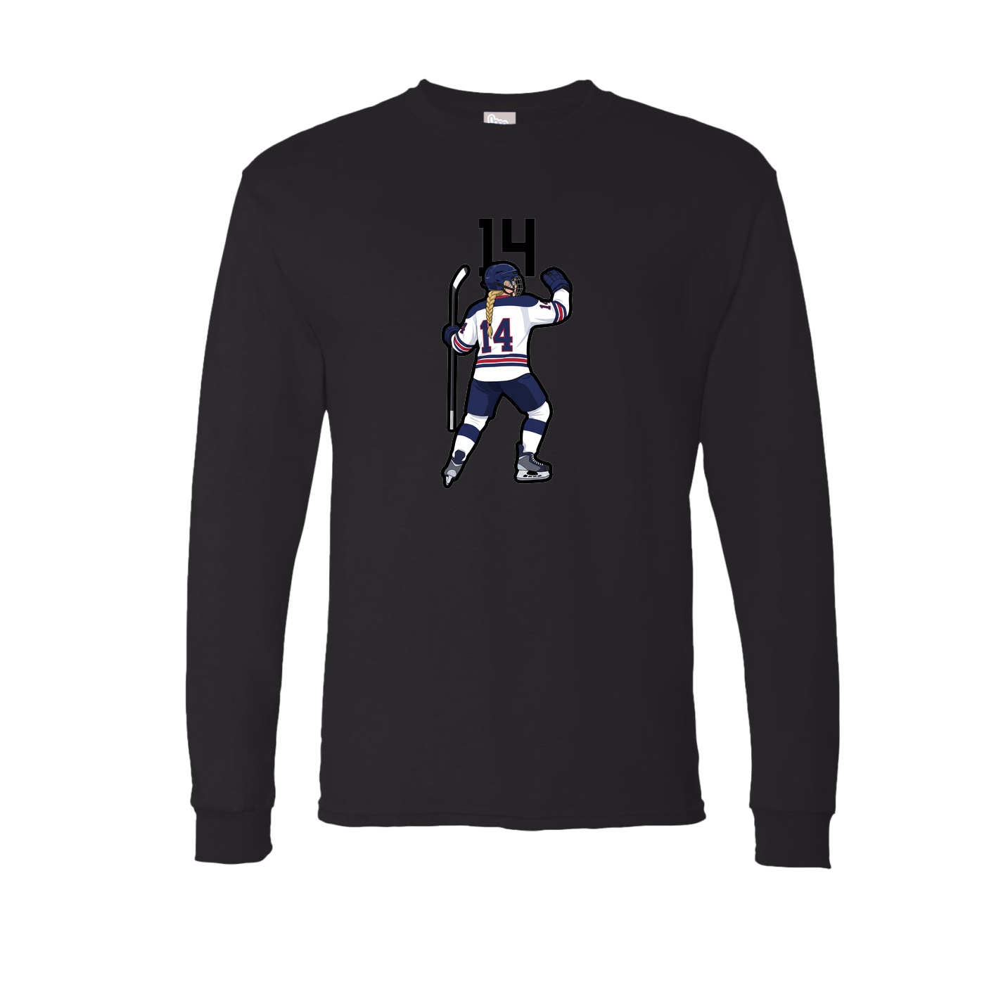 Long Sleeve Tee — Number Top in Black