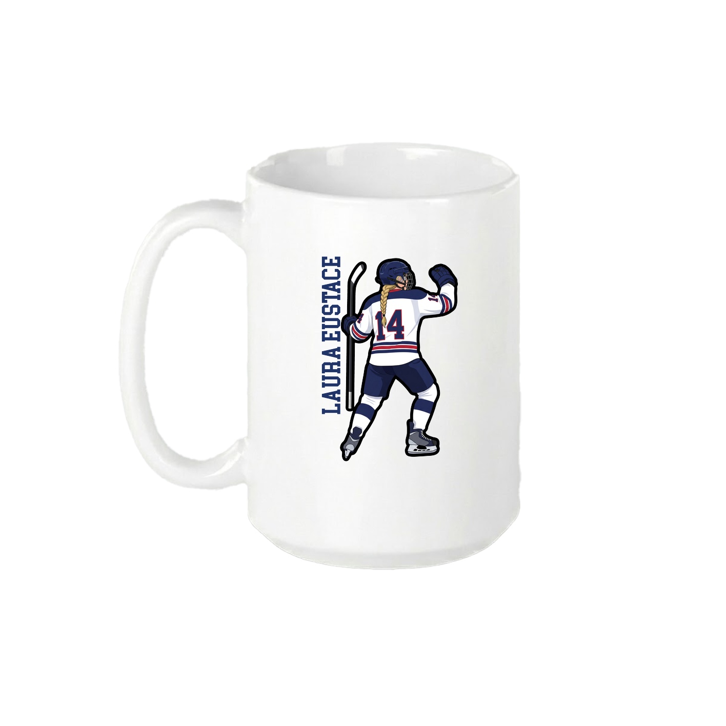 15oz Coffee Mug — Name Vertical in White