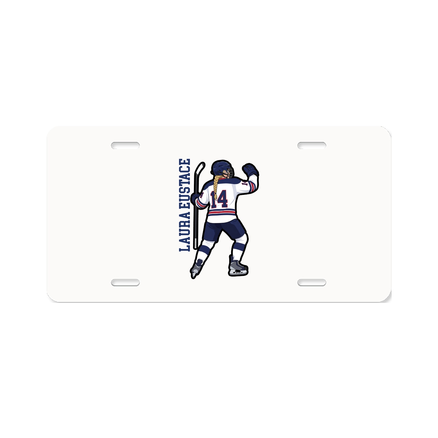 License Plate — Name Vertical in Classic
