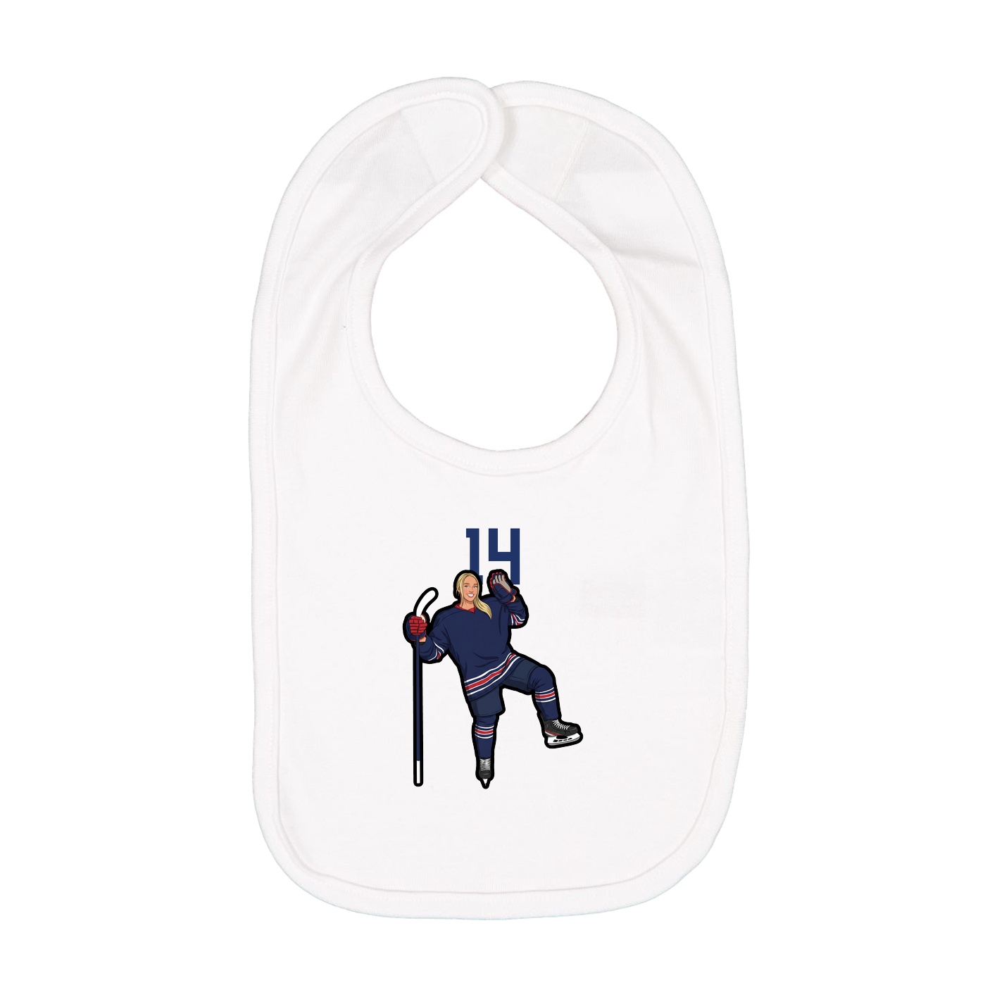 Infant Bib — Number Top in White