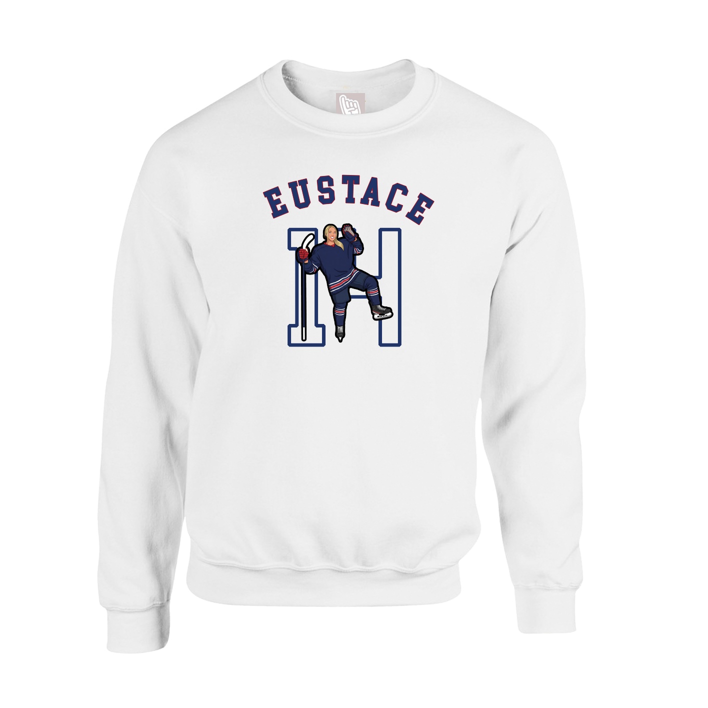 Fleece Crew — Shirsey Arch in White