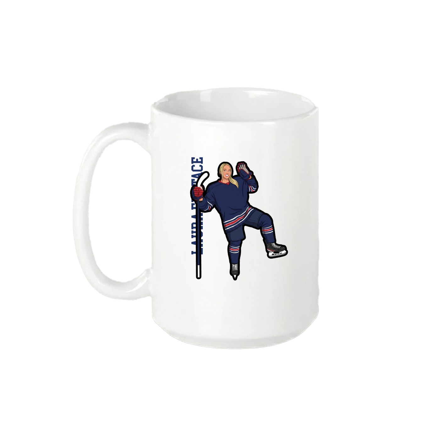 15oz Coffee Mug — Name Vertical in White
