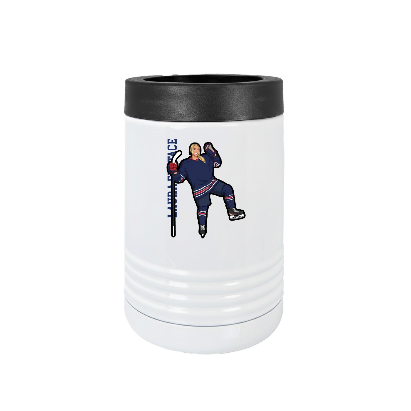 Beverage Holder — Name Vertical in White