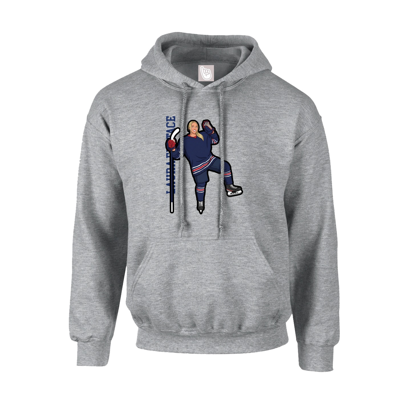 Hoodie — Name Vertical in Grey