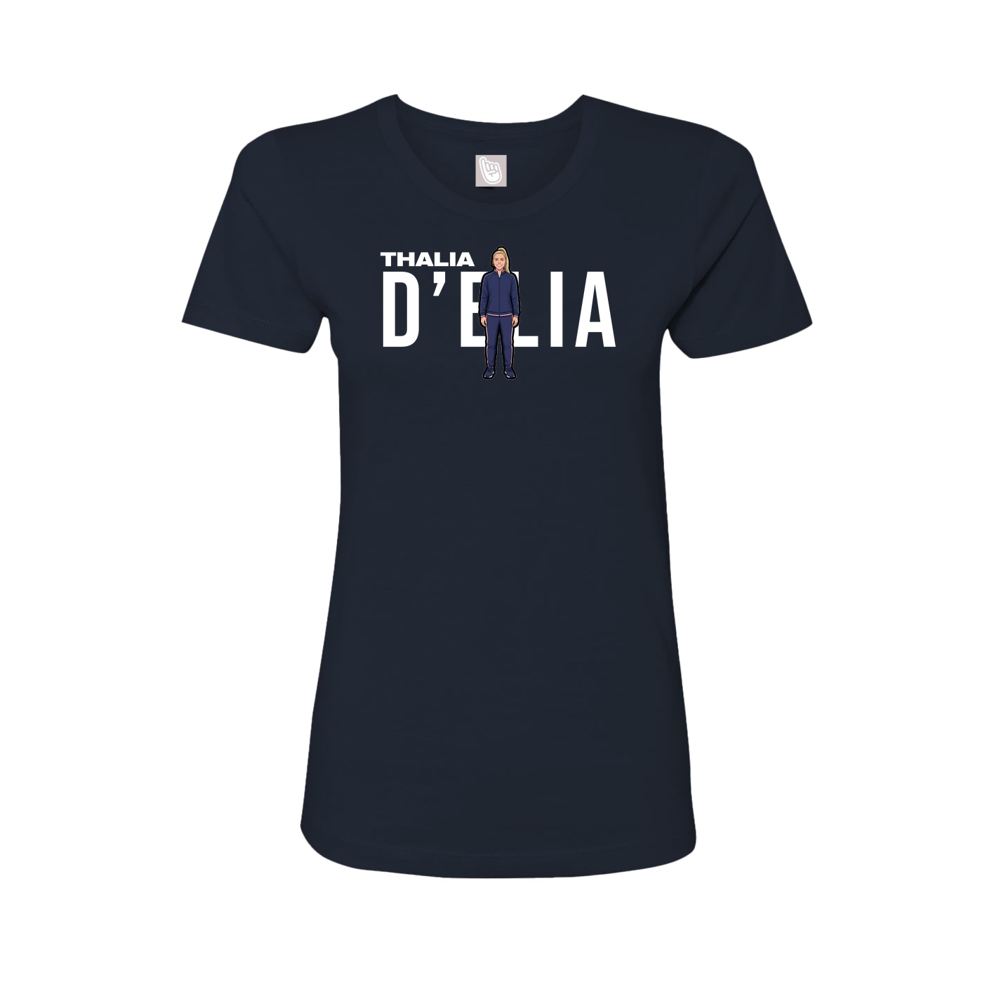 Fitted Women's Tee — Player Name in Navy