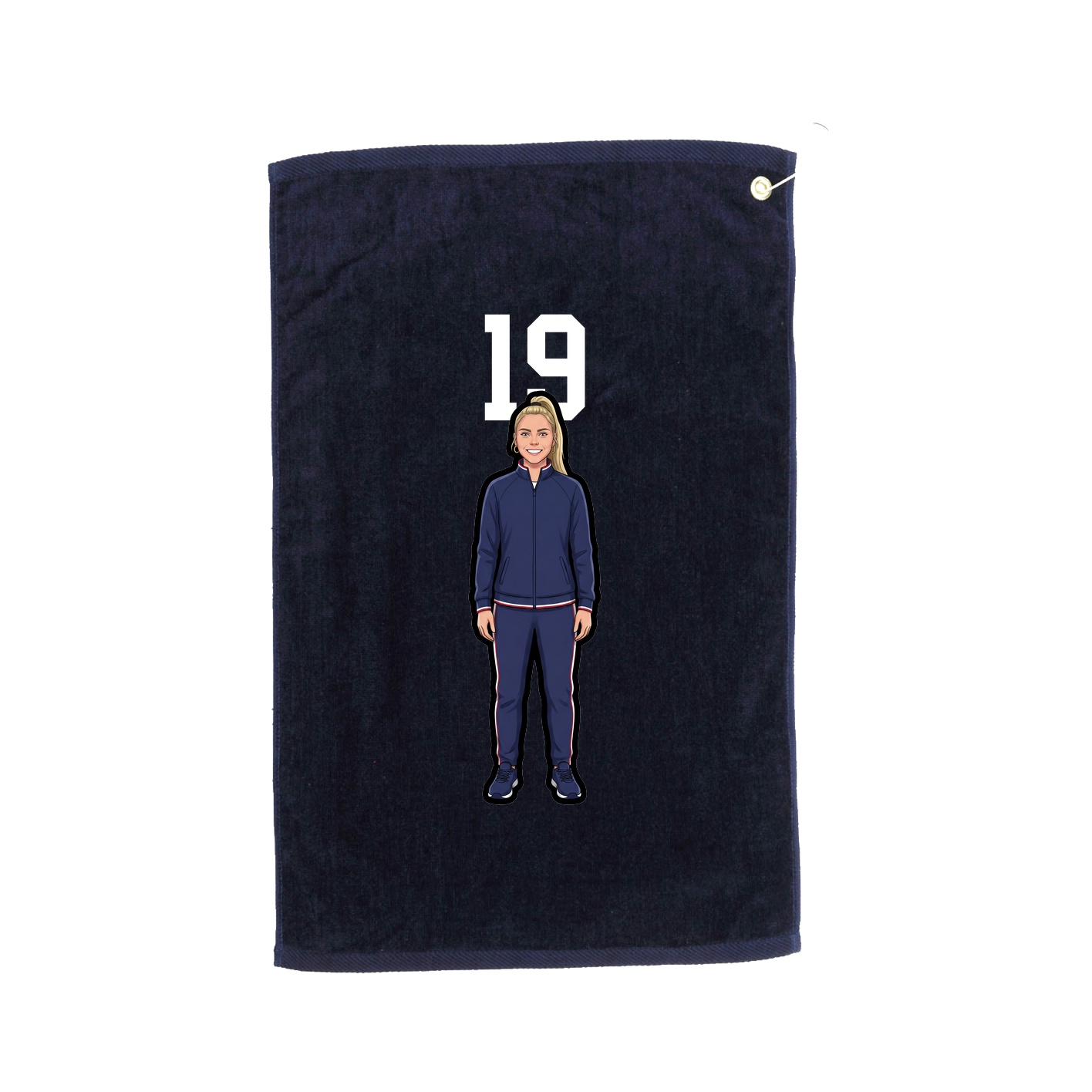 Golf Towel — Number Top in Navy