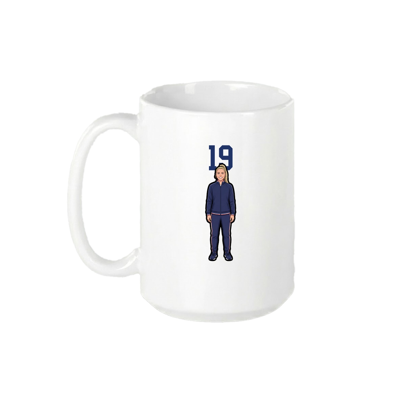15oz Coffee Mug — Number Top in White