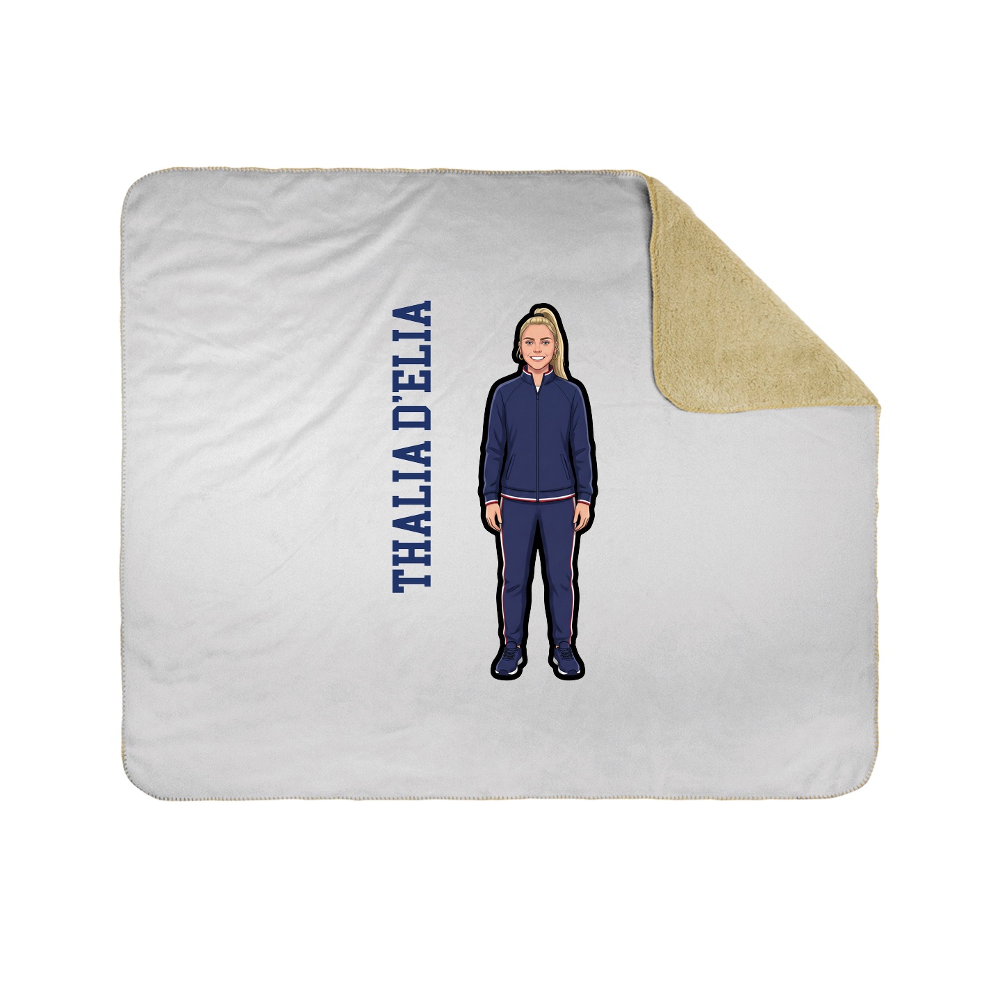 Throw Blanket — Name Vertical in White