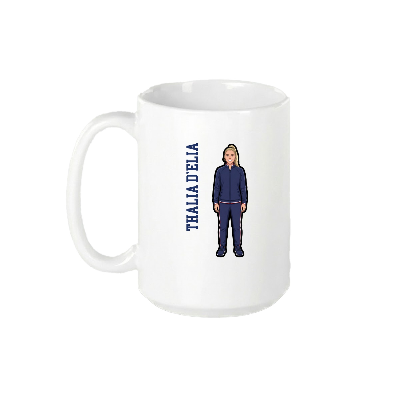 15oz Coffee Mug — Name Vertical in White