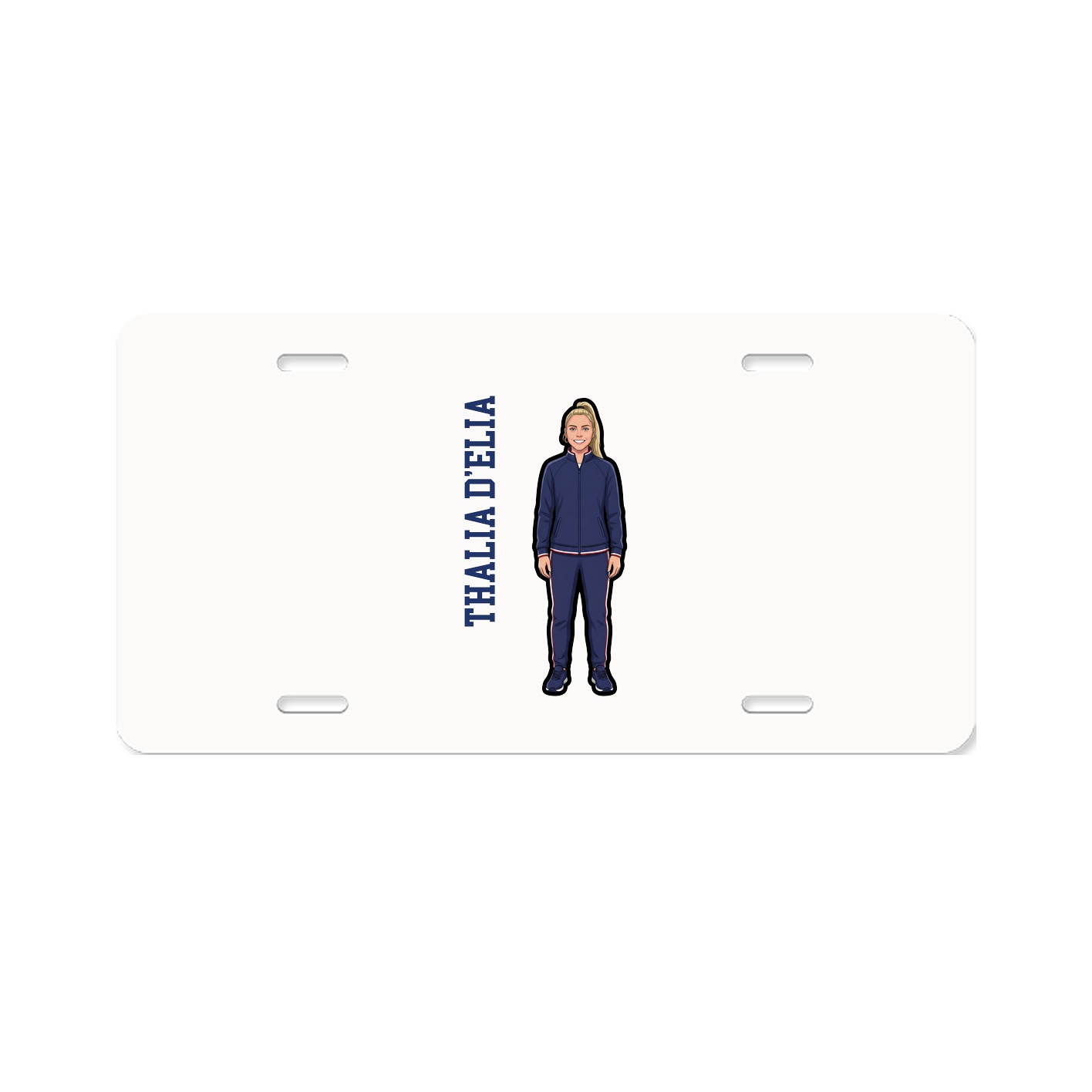 License Plate — Name Vertical in Classic
