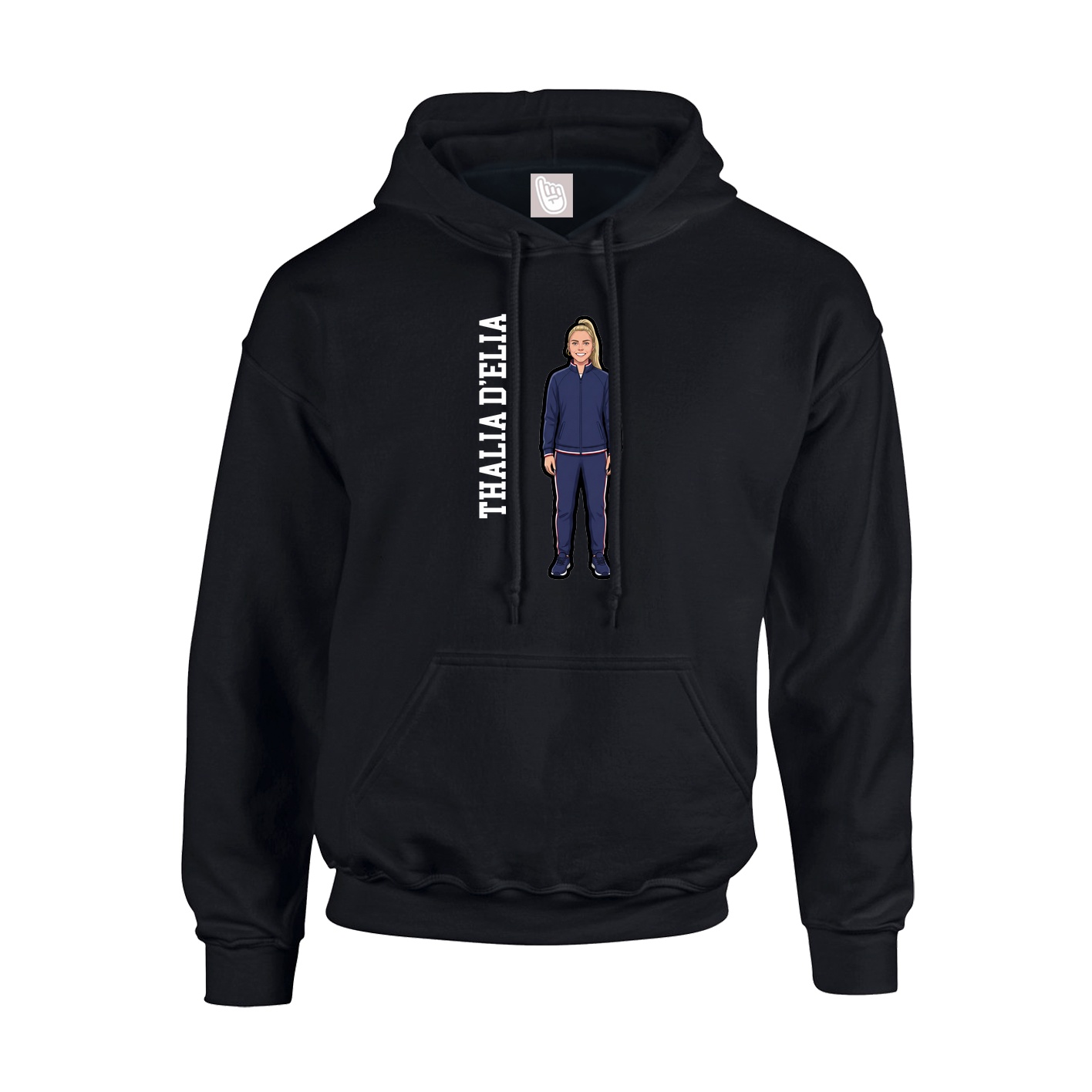 Hoodie — Name Vertical in Black