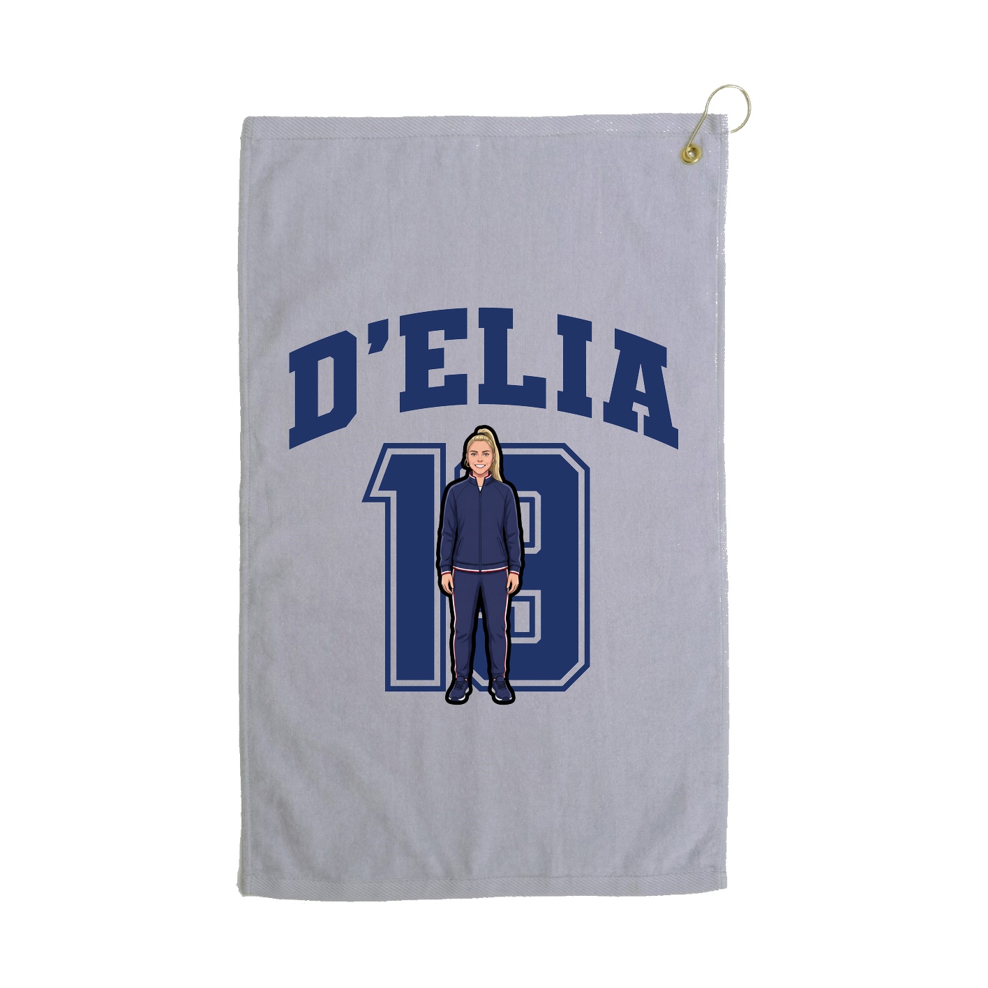 Golf Towel — Number in Grey
