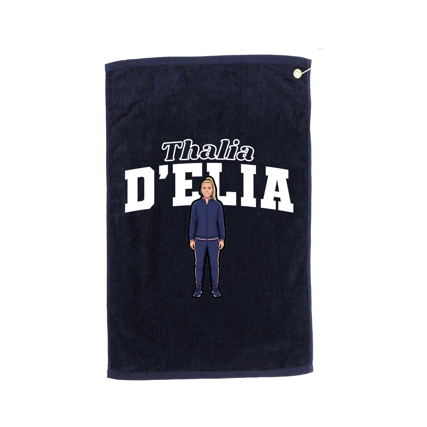 Golf Towel — Name Arch in Navy