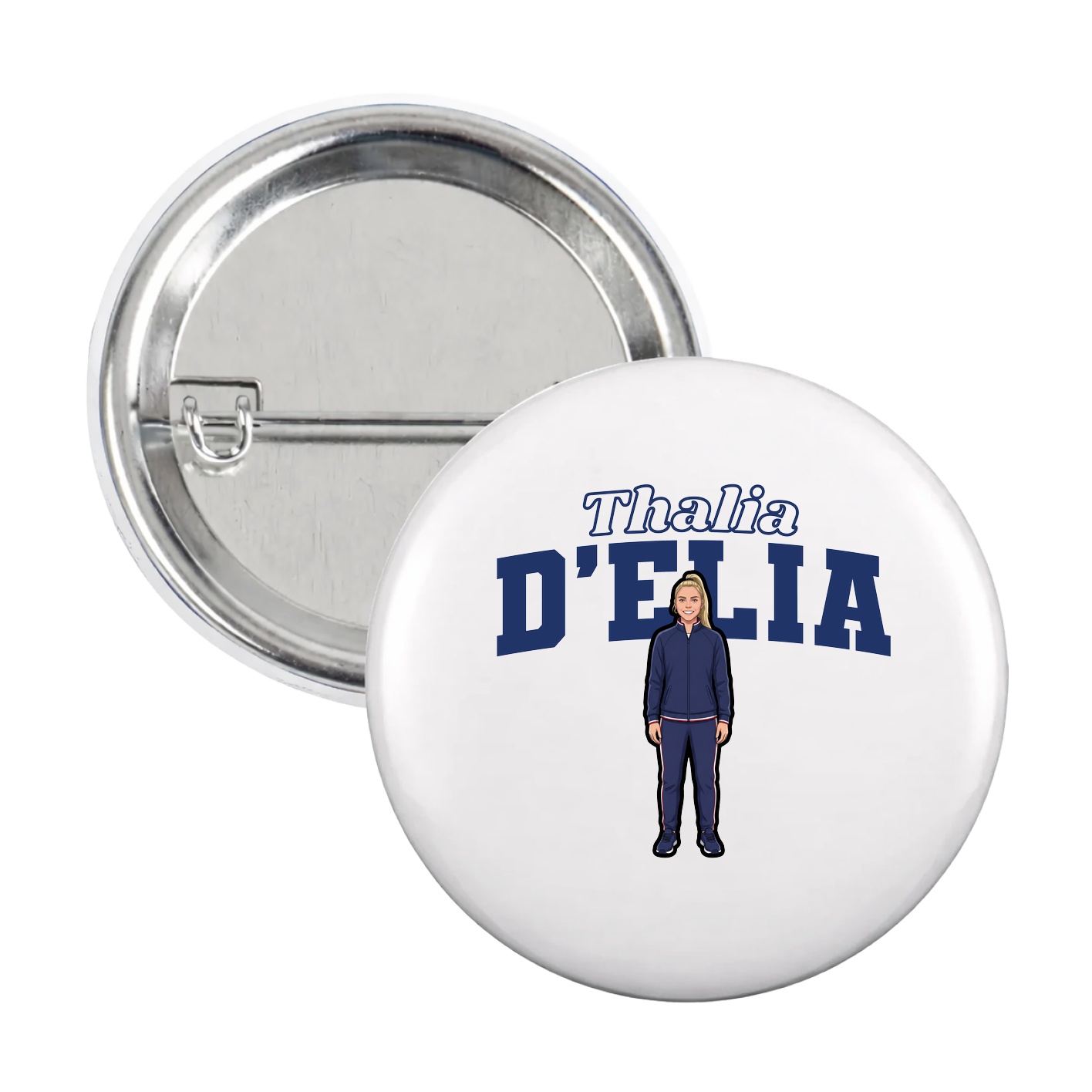 Game Day Button — Name Arch in White