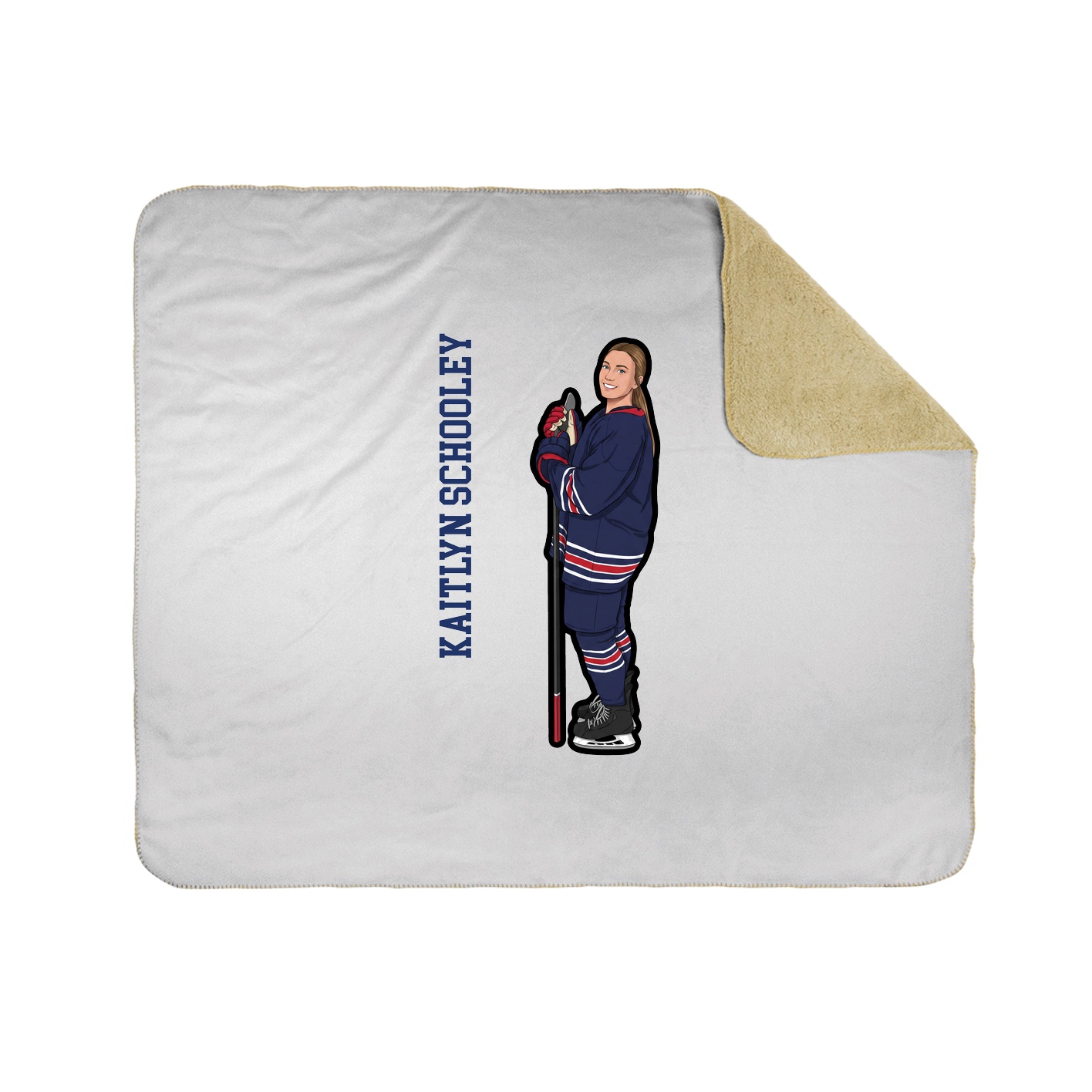 Throw Blanket — Name Vertical in White