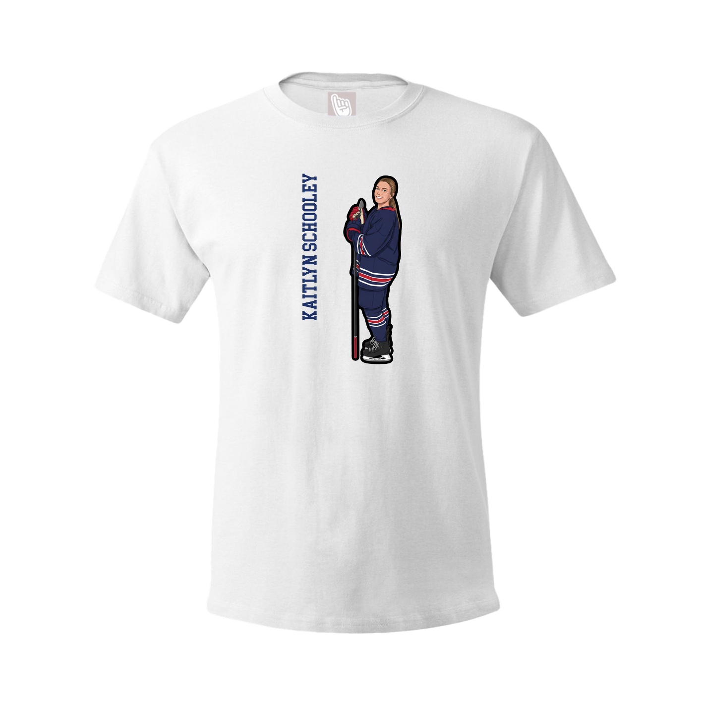 Youth Tee — Name Vertical in White
