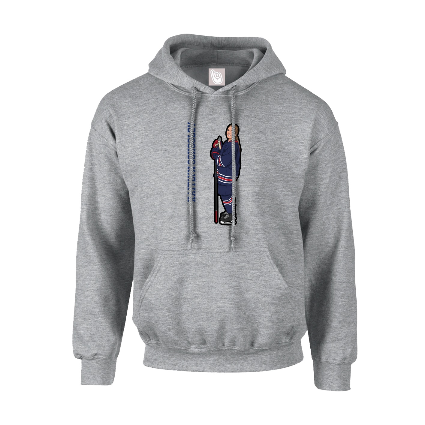 Hoodie — Name Vertical in Grey