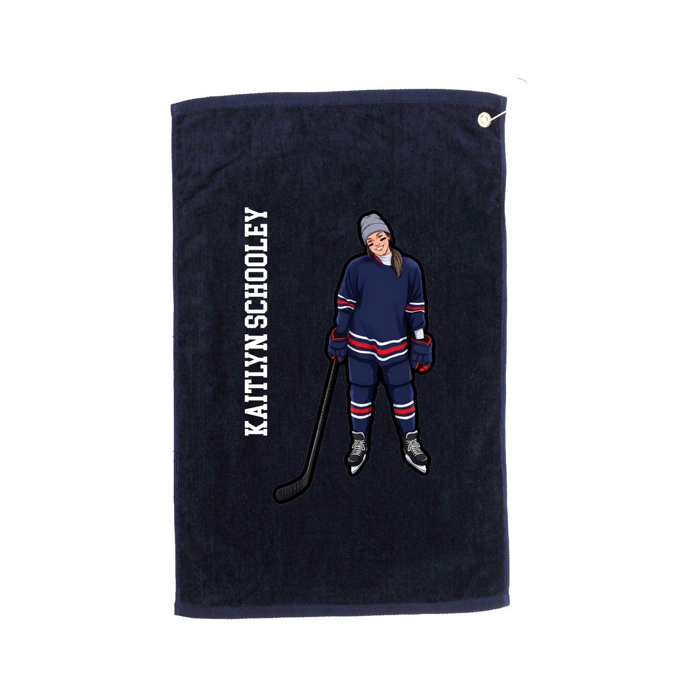 Golf Towel — Name Vertical in Navy