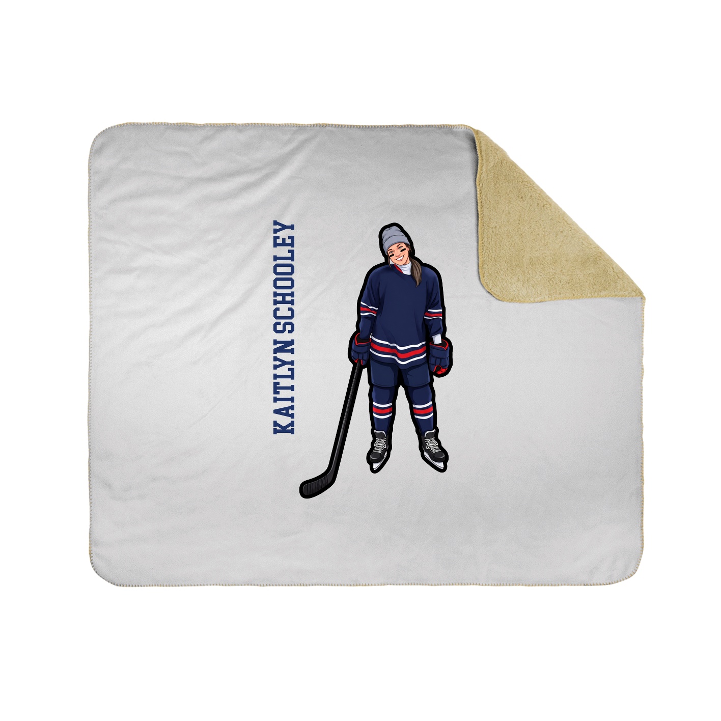 Throw Blanket — Name Vertical in White