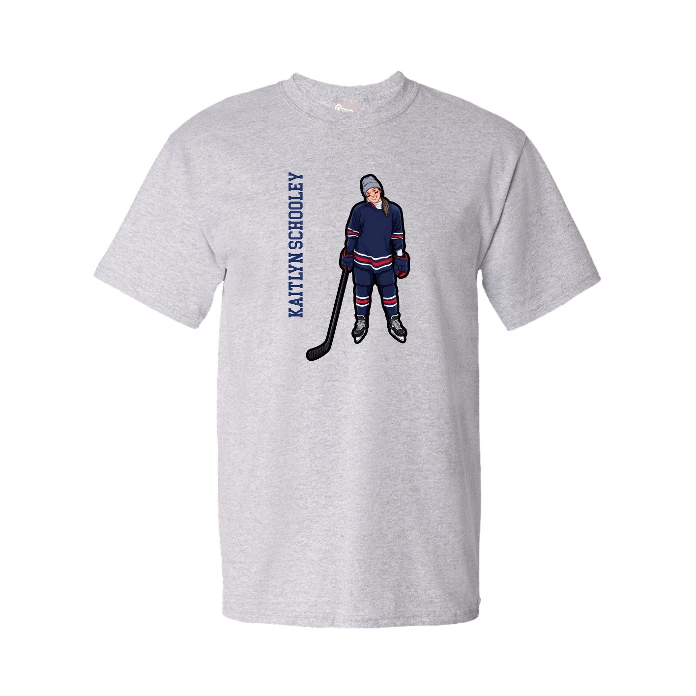 Youth Tee — Name Vertical in Grey