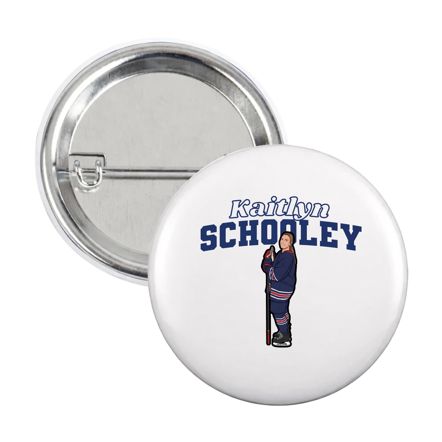 Game Day Button — Name Arch in White
