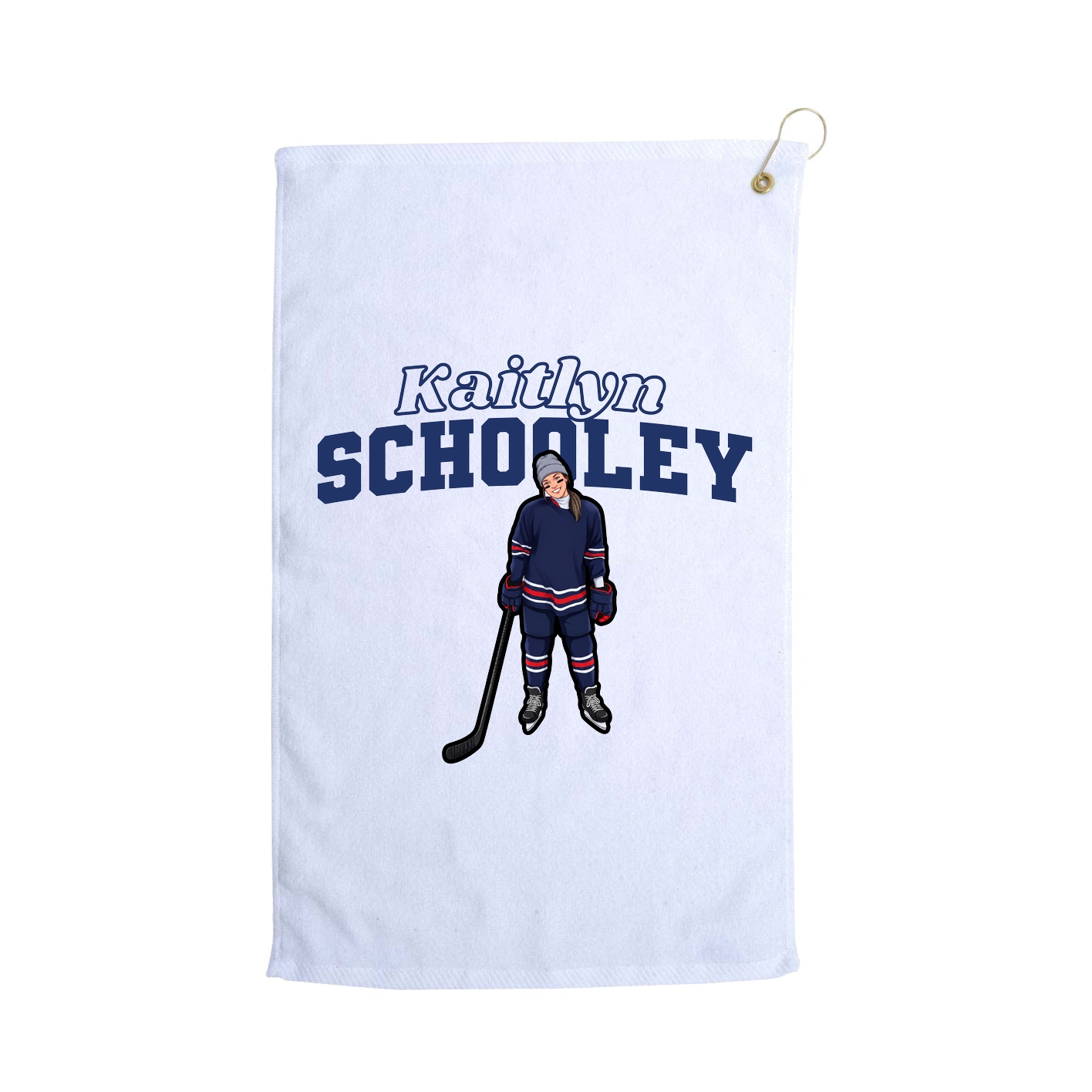 Golf Towel — Name Arch in White