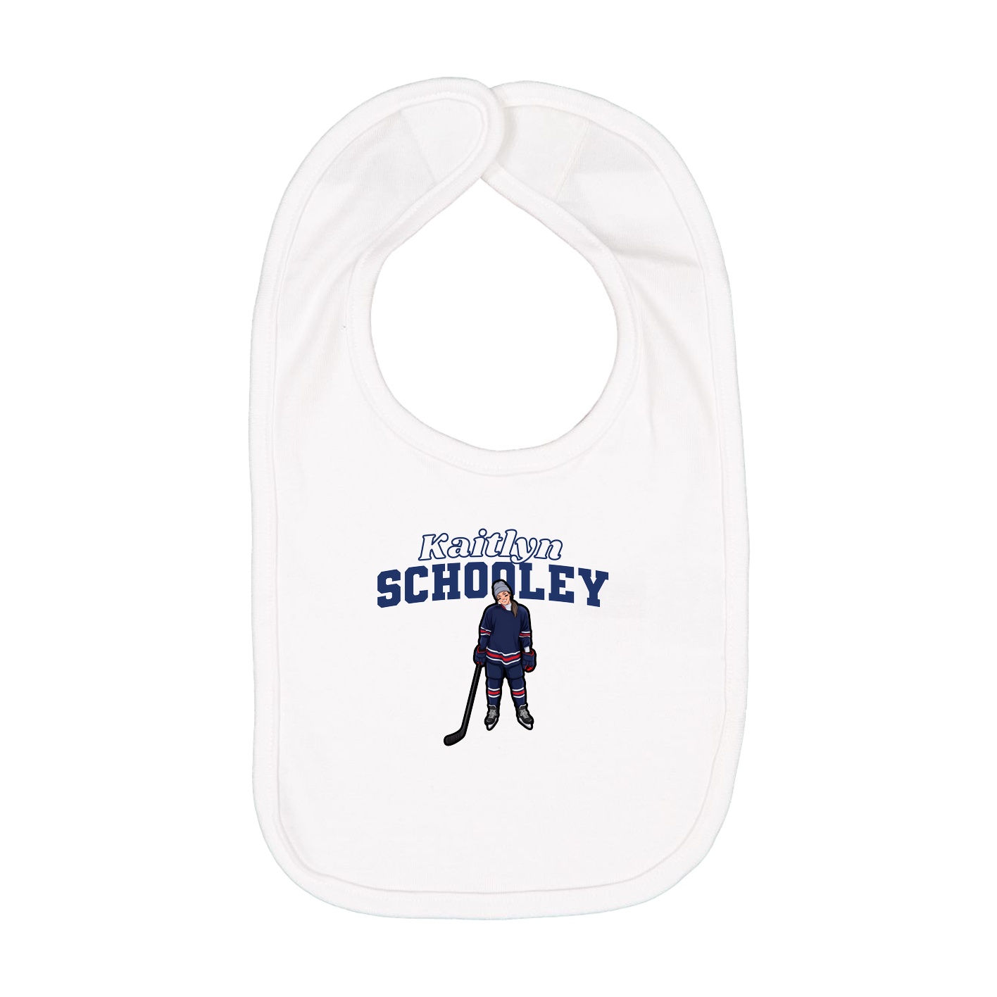 Infant Bib — Name Arch in White