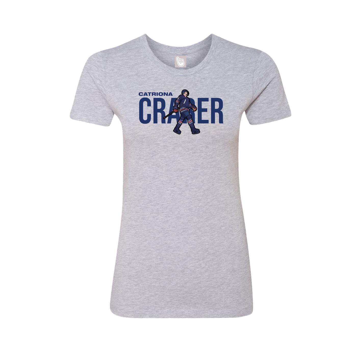 Fitted Women's Tee — Player Name in Grey