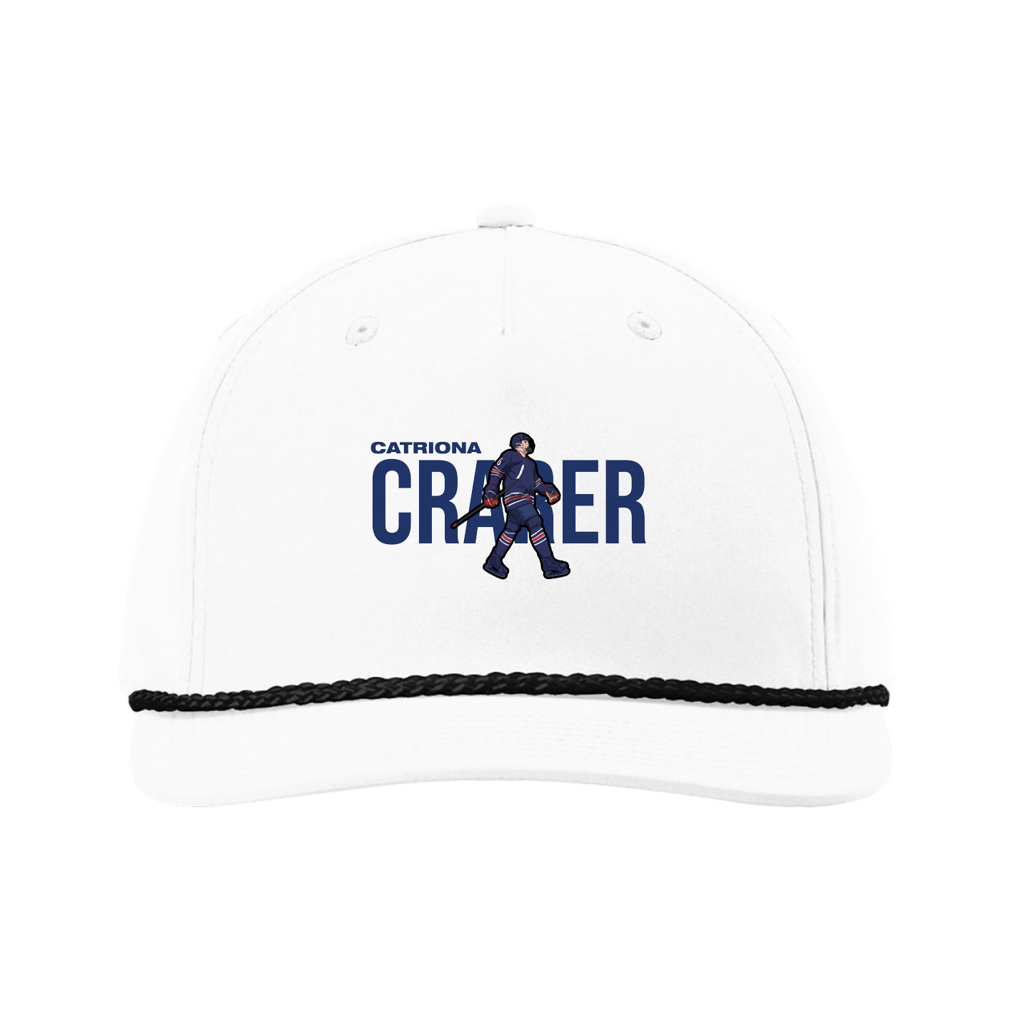 Five-Panel Classic Rope Cap — Player Name in White