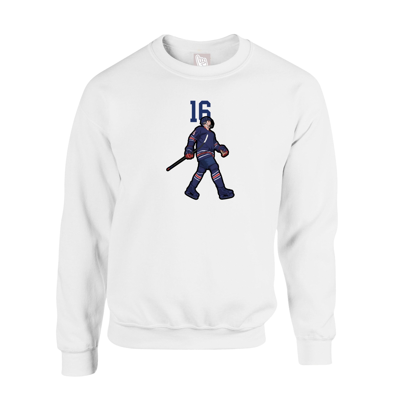Fleece Crew — Number Top in White