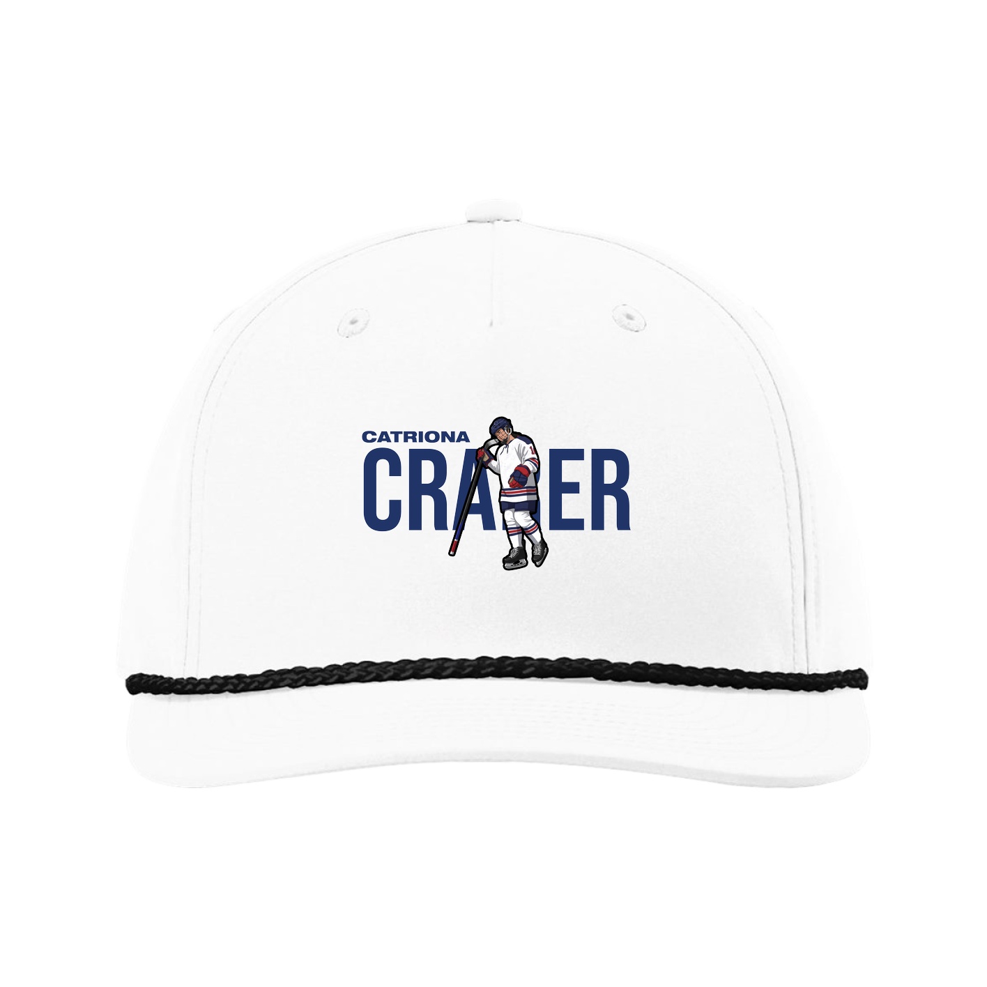 Five-Panel Classic Rope Cap — Player Name in White