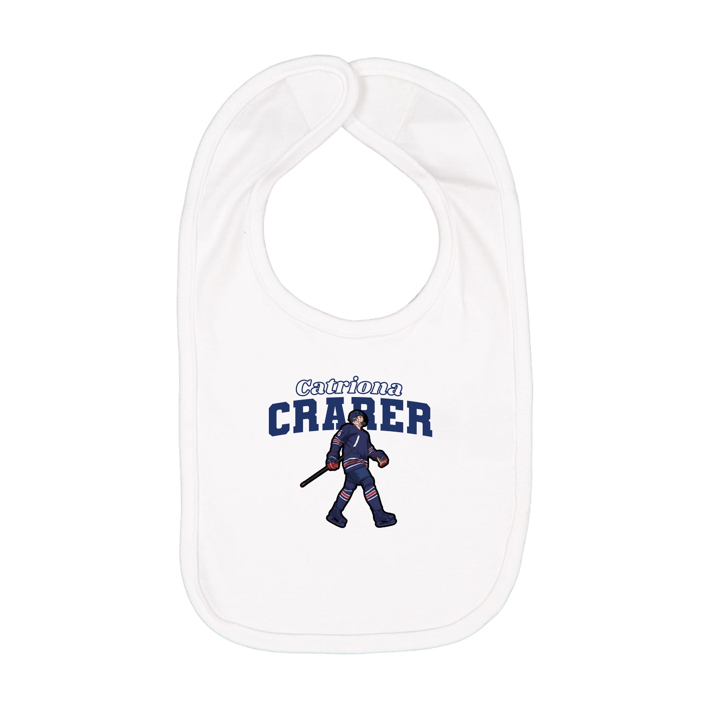 Infant Bib — Name Arch in White