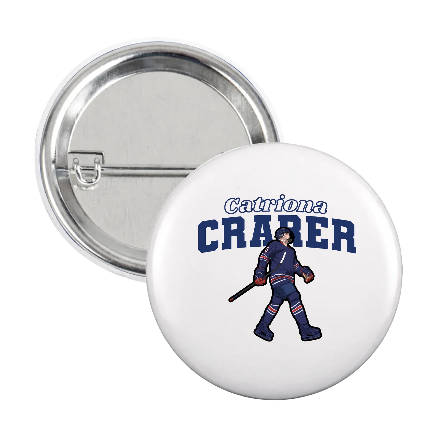Game Day Button — Name Arch in White