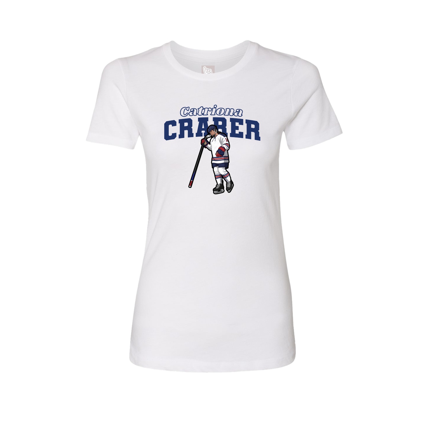 Fitted Women's Tee — Name Arch in White